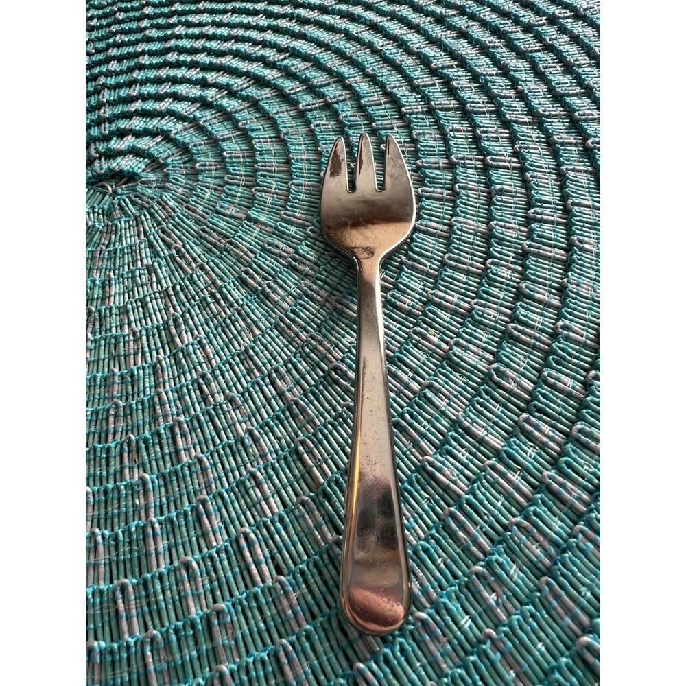 Vintage Leonard Italy Silver Plated Petite Appetizer Fork MCM Minimalist‎ Style